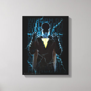 SHAZAM! Shazam & Abilities Lightning Typografie Canvas Afdruk