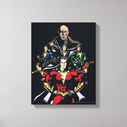 SHAZAM! | Shazam Family Vs. Dr. Sivana Canvas Afdruk (Voorkant)
