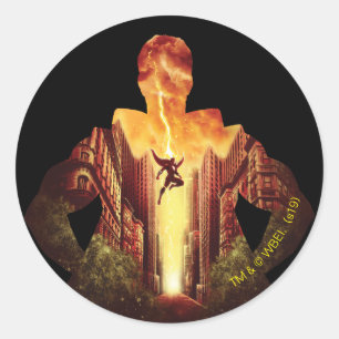 SHAZAM! Shazam Sunset Silhouette Ronde Sticker