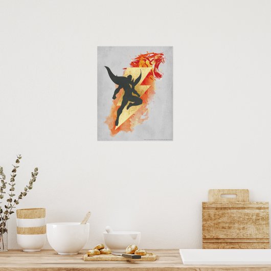 SHAZAM! | Shazam Tiger & Lightning Graphic Poster (Keuken)