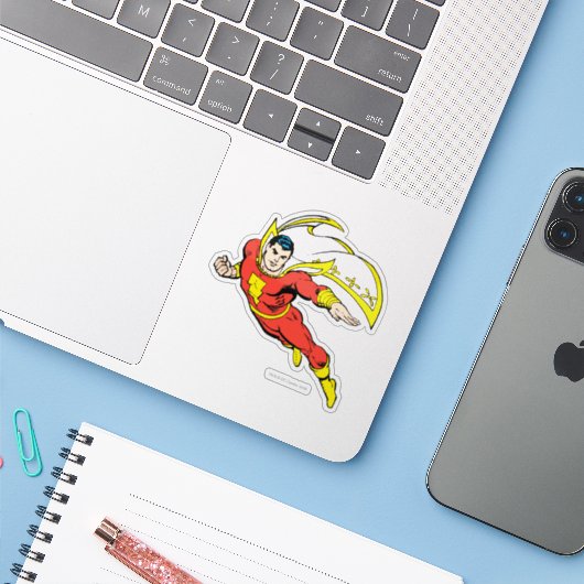 Shazam Soaring Sticker (Laptop met iPhone)