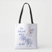 She believed and so Motivational Quote Butterfly Draagtas (Voorkant)