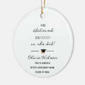 She Believed She Could Custom Photo Graduation Keramisch Ornament (Links)