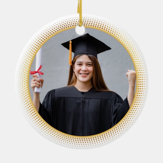 She Believed She Could Custom Photo Graduation Keramisch Ornament (Achterkant)