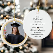 She Believed She Could Custom Photo Graduation Keramisch Ornament