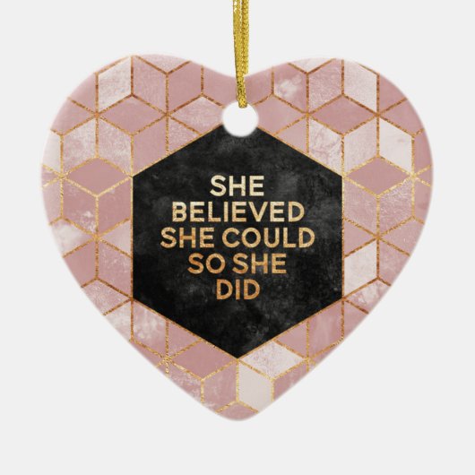 She Believed She Could So She Did Keramisch Ornament (Voorkant)