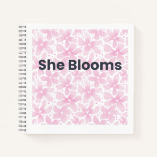 She Blooms Inspirational Floral Notebook Notitieboek