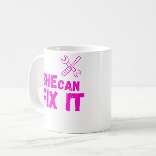 She Can Fix It DIY Mug Design (Devant gauche)