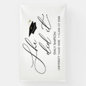 She did it GRAD banner backdrop graduation (Verticaal)