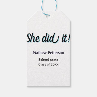 She did it simple black classy modern graduation cadeaulabel