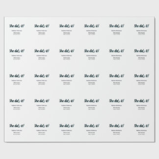 She did it simple black classy modern graduation cadeaupapier