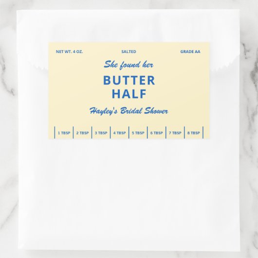 She Found Her Butter Half Bridal Shower Label (Tas)