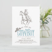 She Found Her Cowboy Pale Blue Bridal Shower Kaart (Staand voorkant)
