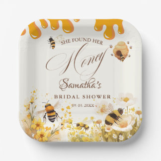 She found her honey Bee bridal shower Papieren Bordje