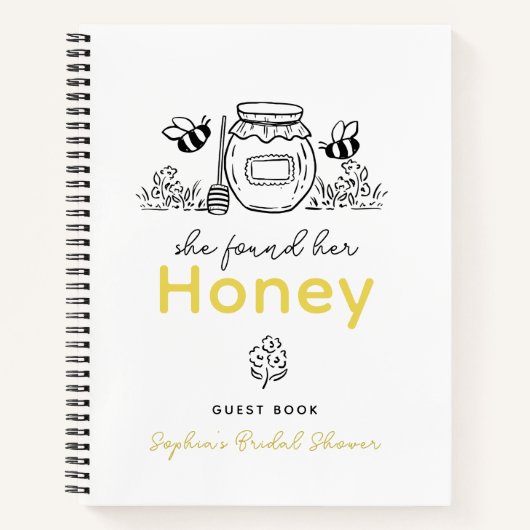 She found her Honey Hand-drawn Bridal Shower Notitieboek (Voorkant)
