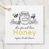 She found her Honey Hand-drawn White Bridal Shower Bedankjes Labels (Voorkant)