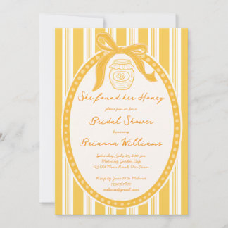 She found her honey yellow stripes bridal shower kaart