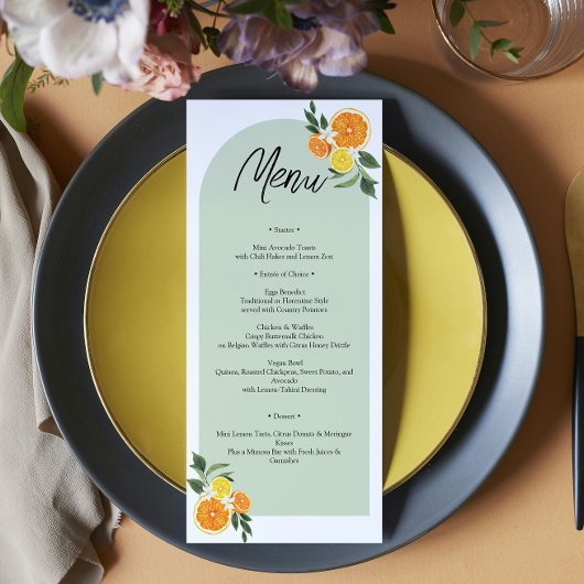 She Found Her Main Bridal Shower Citrus Lemon Menu