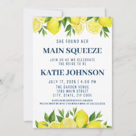 She Found Her Main Squeeze Bridal Shower Invite Kaart