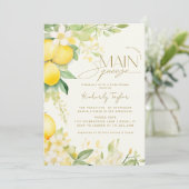 She Found Her Main Squeeze Lemon Bridal Shower Inv Kaart (Staand voorkant)