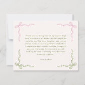 She Found Her Perfect Matcha Bow Bridal Shower Bedankkaart (Achterkant)
