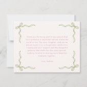 She Found Her Perfect Matcha Bow Bridal Shower  Bedankkaart (Achterkant)