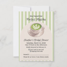 She Found Her Perfect Matcha Response Card RSVP Kaartje