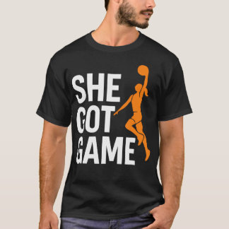 She Got Game Basketbal Dunk Empowerment Atleten T-shirt