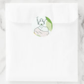 she - green ronde sticker (Tas)