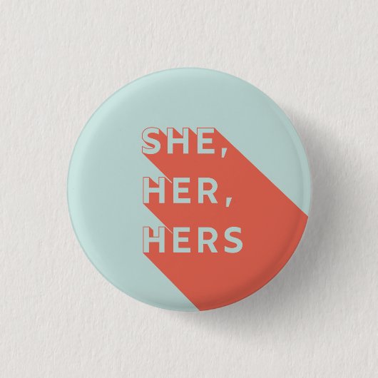 She/Her/Hers Pronouns Pin Ronde Button 3,2 Cm (Voorkant)