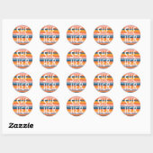SHE/HER Pronouns Stripes Handlettering Blad van Ronde Sticker (Vel)