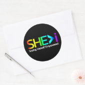 SHE>i Zien dat ze zichzelf machtig maken Ronde Sticker (Envelop)