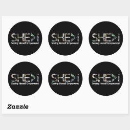 SHE>i Zien de zelf-aangedreven Klassic Round Stick Ronde Sticker