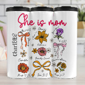 She Is Mom Floral Affirmation Scripture Art Thermosbeker