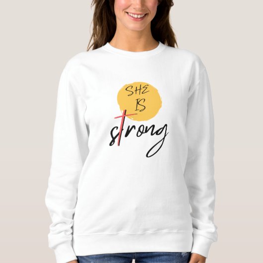 She Is Strong Cross Graphic T-Shirt (Voorkant)