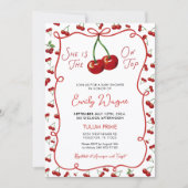 She is The Cherry on Top Baby Shower Invitation (Devant)