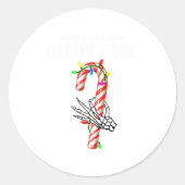 She Likes My Candy Cane Skeleton Couples Christmas Ronde Sticker (Voorkant)