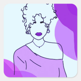 she - roxo vierkante sticker