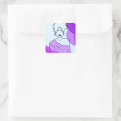 she - roxo vierkante sticker (Tas)