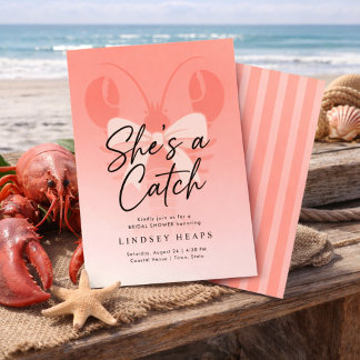 She’s a Catch Coastal Lobster Bridal Shower  Kaart