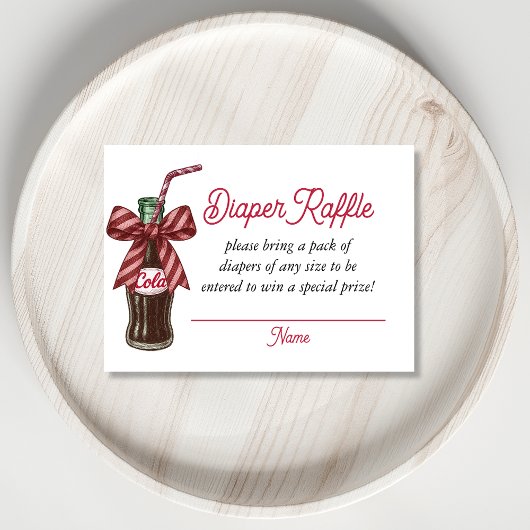 She’s Ready to Pop Cola Bottle Diaper Raffle  Informatiekaartje