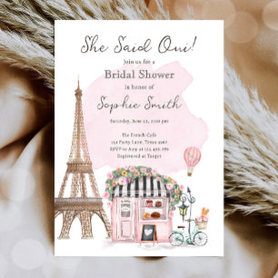 She Said Oui Parisian French Bridal Shower Kaart