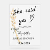 She Said Yes Bridal Shower Welcome (Recto)