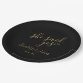 She Said Yes Engagement Party Black And Gold Papieren Bordje (Gekanteld)