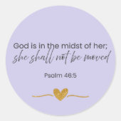 She Shall Not Be Moved Sticker Psalm 46:5 Lavender (Voorkant)