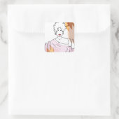 she -sobreposição vierkante sticker (Tas)