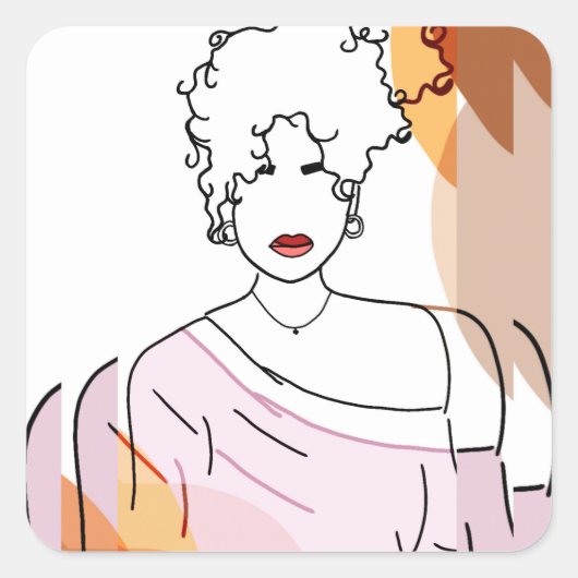 she -sobreposição vierkante sticker (Voorkant)