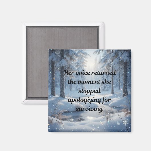 She Stopped Apologizing - Affirmation Quotes Magneet (Voorkant / Achterkant)