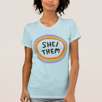 SHE/THEM Pronouns regenboogcirkel kleurig