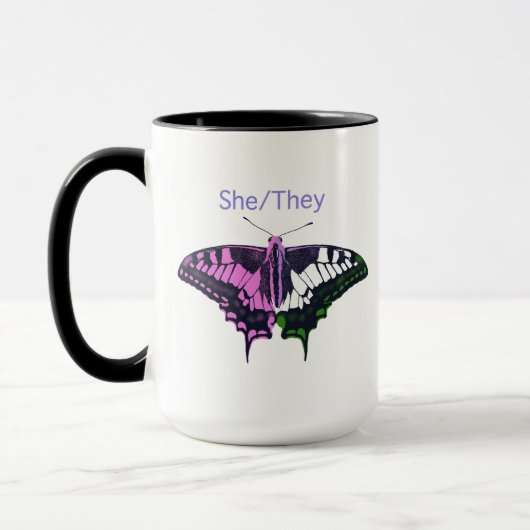 She/They Non-Binary Flag Swallowtail Butterfly Mok (Links)